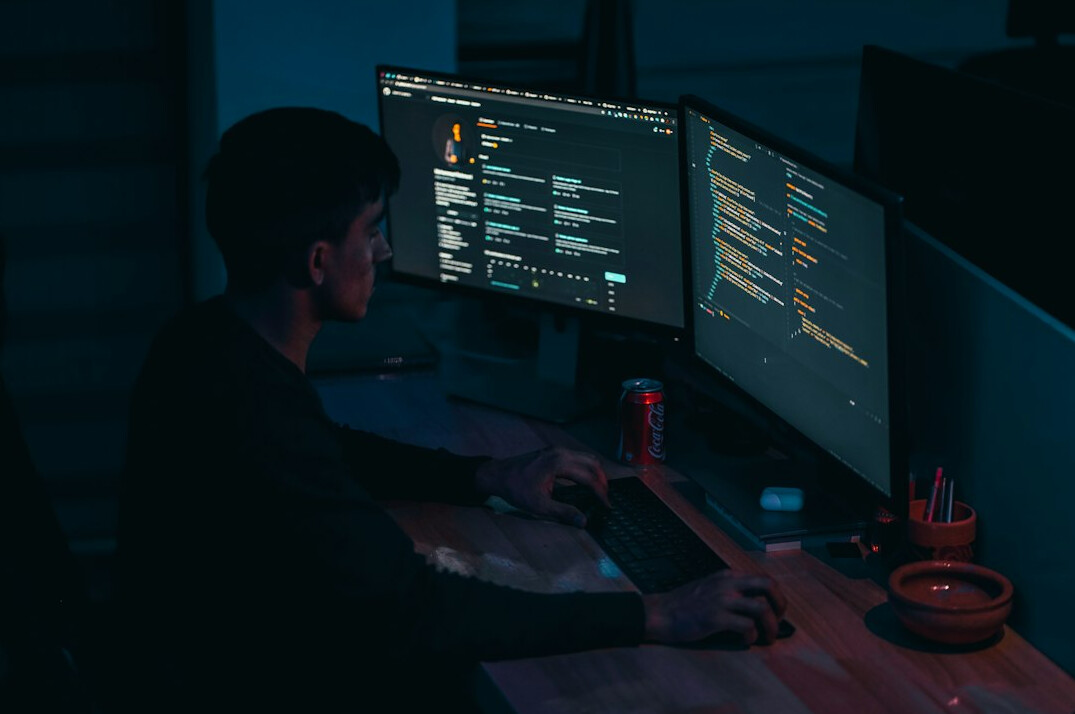 person working as developer