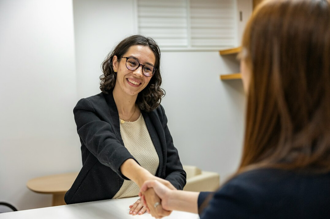person preparing for job interview